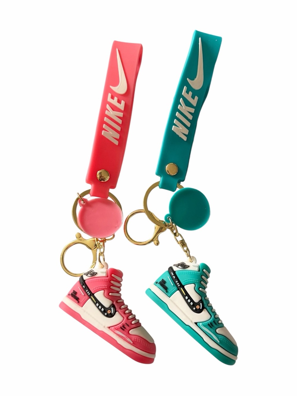 Nike  Silicone Sneaker Bag charms/Keychains - Coral Pink & Teal